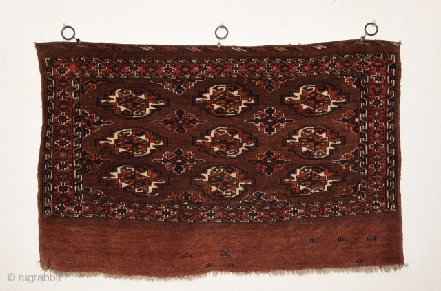 Late 19th century Turkmen Yomut chuval. 117cm x 75cm.  In good condition.                    