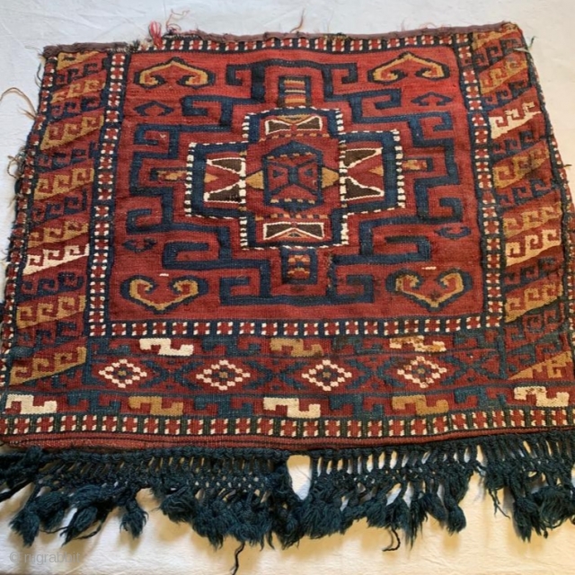 Antique Kirgiz flatware bag
19th century
very good dynamic design, all natural dyes
66 cm x 50 cm                  