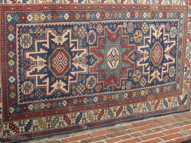 Antique shirvan ,need very little repair on fringe ,circa early 1910 .more information please contact or email .               