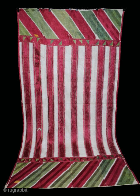 Thirma Phulkari From West(Pakistan)Punjab India Called As Thirma Bagh.C.1900.Floss Silk on Hand Spun Cotton khaddar Cloth.(DSL05380).                 