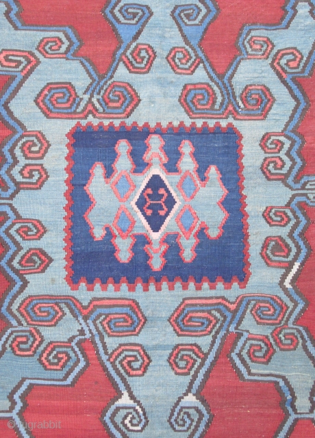 Armenian kilim...Karabagh /Northeast Anatolia....5'6" x 8'3" (170 x 250 cm) ....circa 1900....all wool...very tight weave & excellent condition as shown....mostly vegetal /some analine dyes.         
