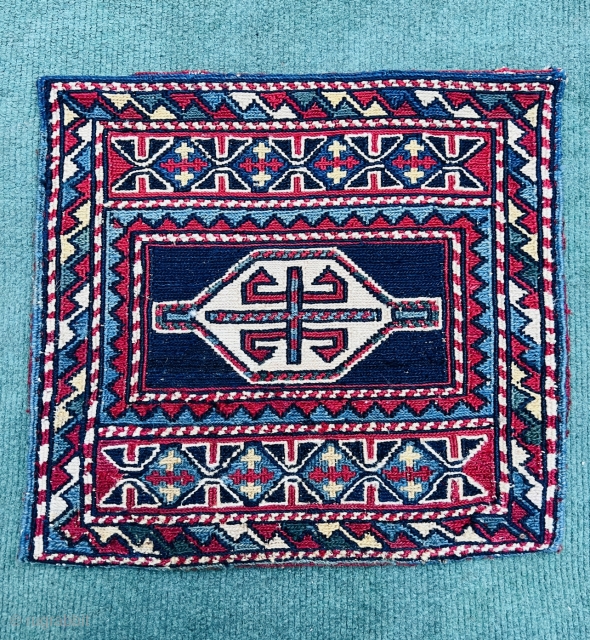 Beautiful AFSHAR soumac bag circa 1880 all good natural colors and very good condition size 32x35cm                 