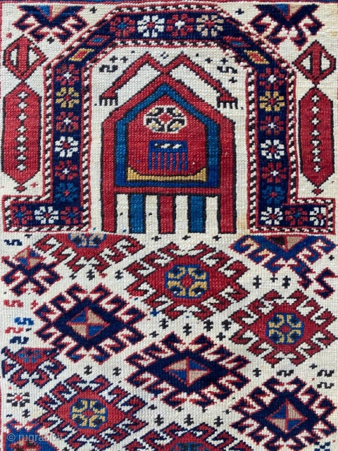Shirvan Prayer Rug Circa 1880’s Size: 95x155 cm                         