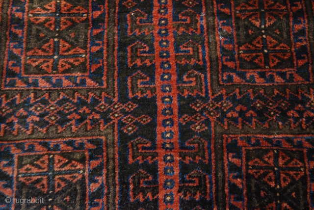 Old Baluch/Timuri rug with an animal tree design in the center, 90 x 148 cm, rather good condition with full pile , there are some traces of moth bites    