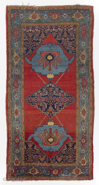 A dramatic antique Persian Bidjar rug as found, 5 x 10 Ft - 153x300 cm                  