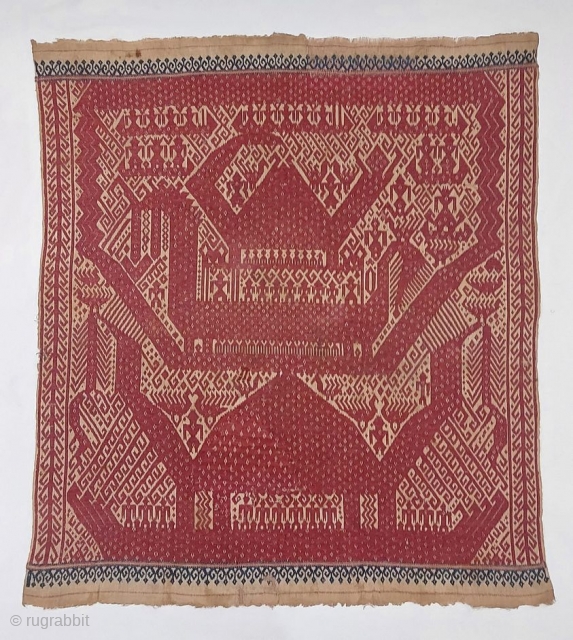 Tampan ceremonial ship cloth Kalianda or Jabung district Lampung south Sumatra 18 - 19th century, contact us for detail piguraart@gmail.com             
