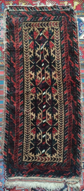 Baluch balisht.  Very saturated colors and great wools.  Condition is a bit rough on the edges, but otherwise has good pile.

See https://photos.app.goo.gl/uL6epPzjVU3tiWPr8 for higher resolution photos.     