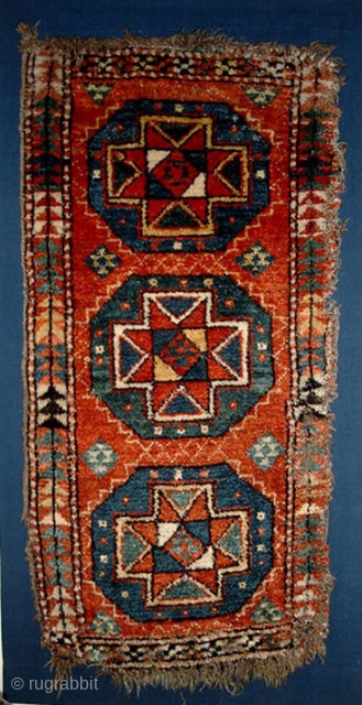 From Sonny Berntssons collection:
No 152 Kirgiz yastik fragment, Feragana area, mounted on fabric.
48 x 85 cm. Circa 1850 - 1875
More info if you ask.
NOTE: E-mails are not always delivered to me due  ...