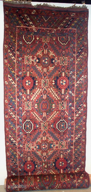 From Sonny Berntssons collection:
No 519 NV Persia Soudj Bulach circa 1880
107 x 365 cm, soft wool circa 10 cm
Repaired in one short end as can seen on photo
The rest is in mint  ...