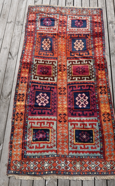 From Sonny Berntssons collection:
No 976 East Anatolian rug (Marash area?) 92 x 180 cm
Circa 1900. Yatak type (bed rug) with high pile of high quality.
Perfect condition with no repair.
More info or photo  ...
