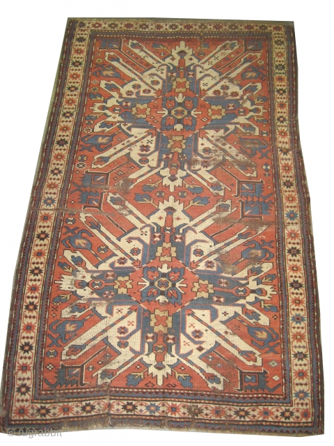 


Tchelaberd-Kazak Caucasian knotted circa 1885 antique, collectors item, 217 x 134 cm 
 carpet ID: K-4230
The black knots are oxidized, the knots are hand spun lamb wool, the warp and the weft  ...