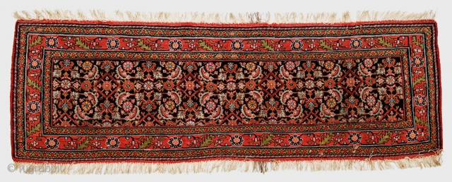 Very fine Bijar sumak mafrash panel, hard to find, 19c, with well-executed herati pattern in multiple natural colors.               