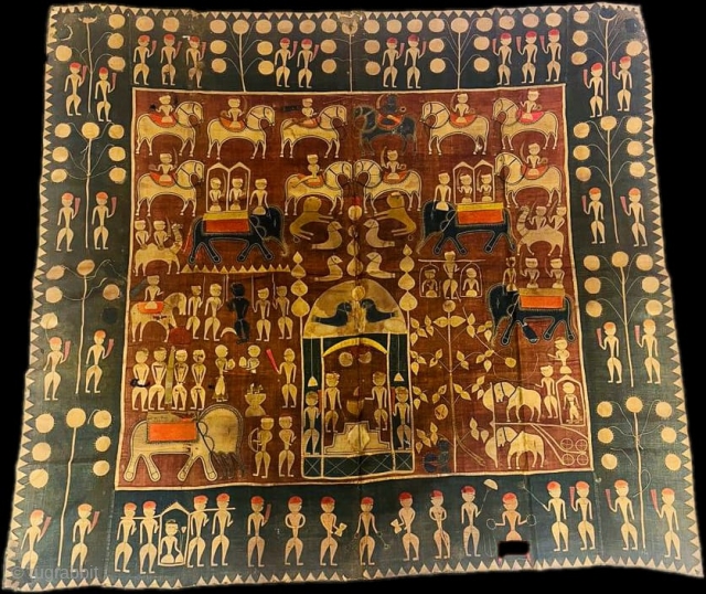 Antique Kanduri Cloth Applique Presented by Pilgrims as an offering at the grave of the muslim prince Sara Masoud in Varley , uttar Pradesh, India.        