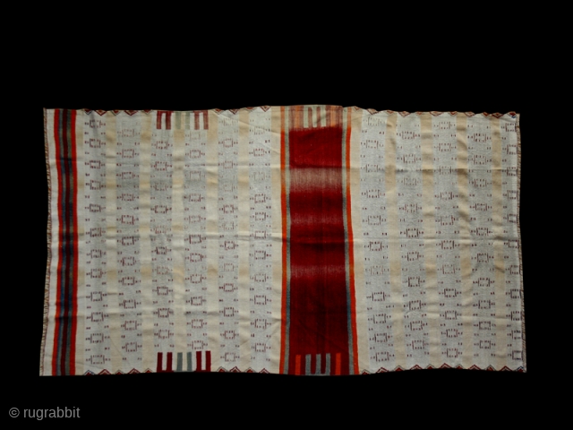 Saddle cover ? Curtain ? cod. 0457. Wool traditional dyes. Berber people. Tunisia or Algeria. Early 20th. century. Very good condition. Cm. 132 x 256 (4'4" x 8'5"). One very similar piece  ...