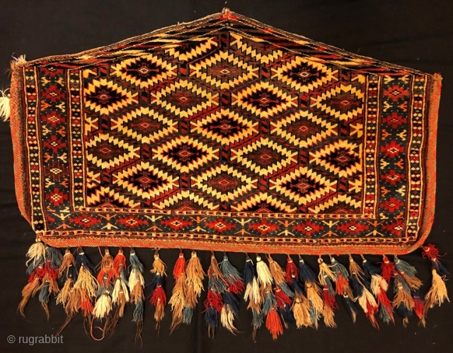 Antique yamut asmalik in good conditon with tassel ,112 x 64 cm                     