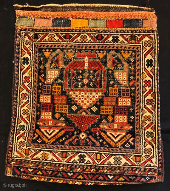 Antique persian khamse bag face ,64 x 58 cm                        