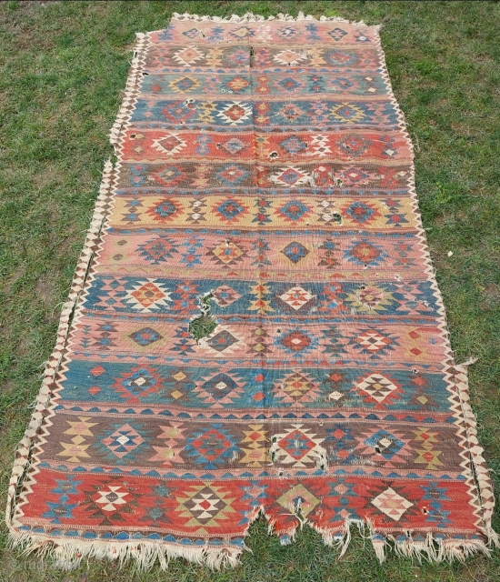 Early 19th. Century Shahsevan Kilim size:154 x 334cm                         