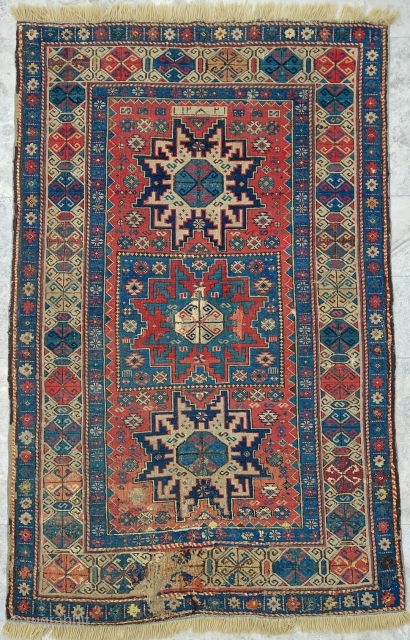 Dated 1865 Lezgi Sirvan Rug size: 98 x 150 cm                       