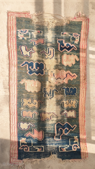 all about clouds on abrashed on turquoise backround,early 20th
  not expensiv                     