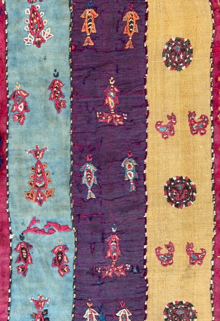fantastic early zoroastrian embroidery                             