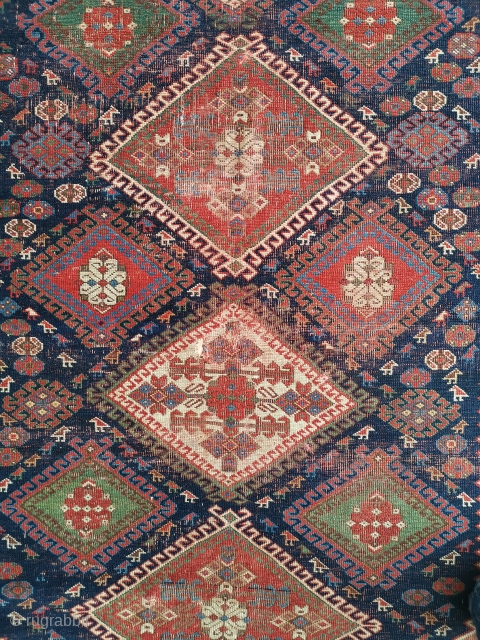 A very good 19th Century Afshar 181 x 120cm
A fine piece with exquisite colour. Condition is poor with some weak areas/holes backed and secured but none of this detracts from its great  ...