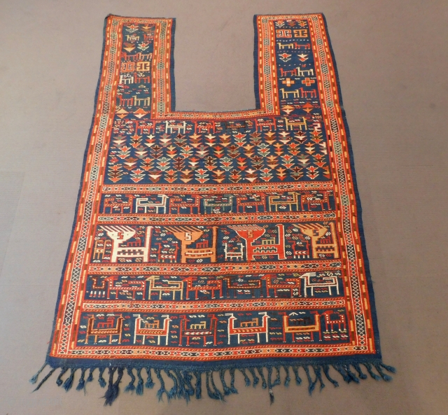 İkinci 19. Yüzyıl Cacausian Verneh Atı Örtüsü Ölçüsü. 175x120 Cm