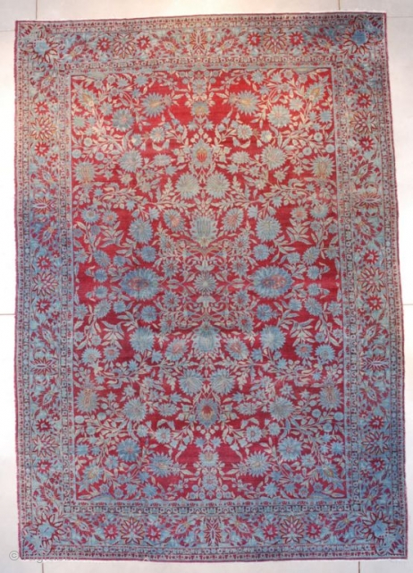 #7650 Antique Agra Oriental Rug From India This Agra antique carpet from India measures 9’10” x 14’1” (302 x 430 cm). Hey, is this a fantastic rug, or not? Unbelievable color, color,  ...