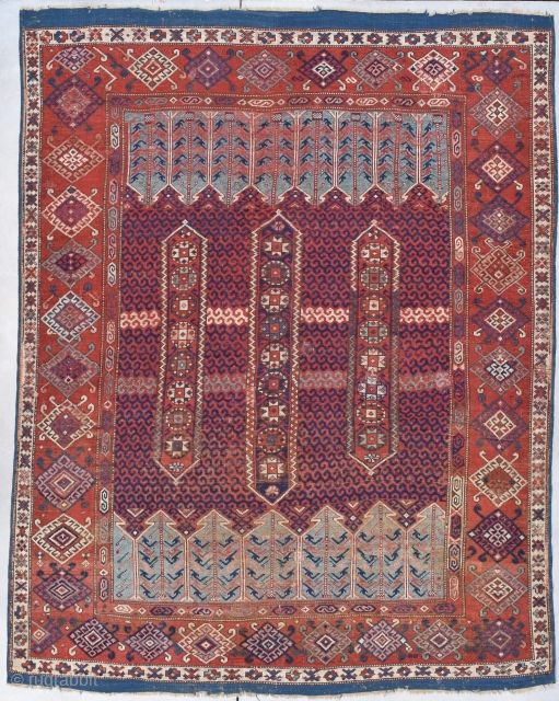 This Yuncu rug measures 6’0” X 7’8”. It is a very rare type of rug from the same area of Turkey as Bergama. There weren’t many made but those that were come  ...