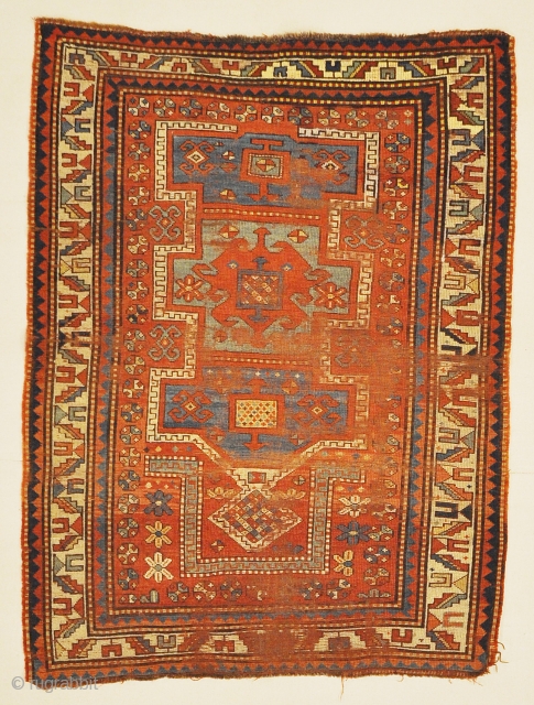 Antique Fachralo Kazak Rare Prayer Rug from Caucasus Genuine Woven Carpet Art Authentic Santa Barbara Design Center Rugs and More

3'8" x 4'9"           
