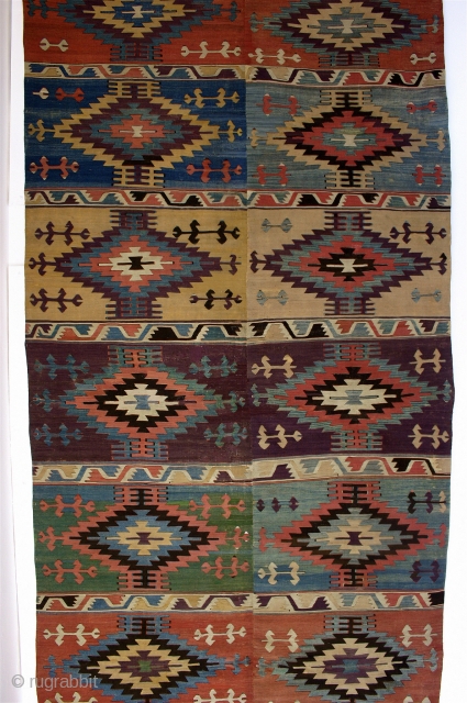 Karapinar? KELIM, Central Anatolia, 18th century  Size: 14\' x 5\'4\" (both halves together) Condition / Description: This is an important early Turkish kelim from one of the most sought after regions  ...
