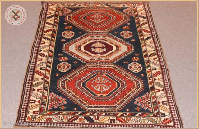 RG 1233
Derabend rug dated 1920 wool on wool
Very good condition
Size : 1.95m x 1.26m  6`5" x 4`2"               