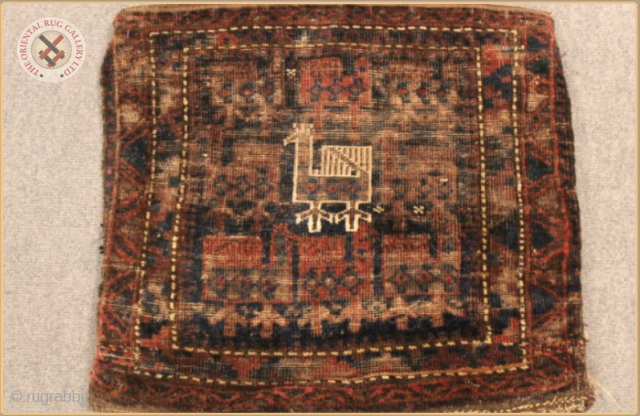 RG1144-
Antique rare balush rug
Very good condition
Size : 0.55m x 0.50m  1`10" x 1`8"                   