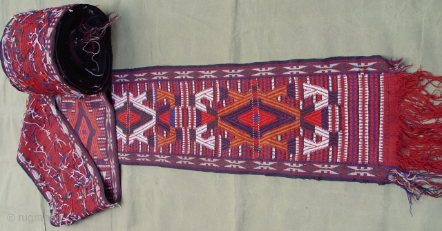 Antique Yomud Turkman complete tent-band measures: size is (1' x 60' feet) circa 1880s, very good original condition.               