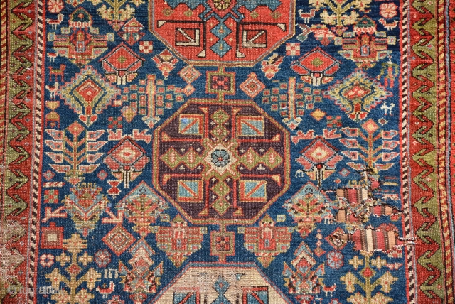 ANTQIUE KURDISH RUG 19TH CENTURY, Beautiful Colours and Classic Pattern, the Last Picture is showing is real Colours.
228 x 132 cm            