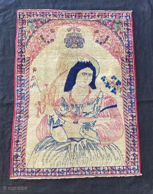 persia kirman pictorial rug cm 0,80 x 0,60 19th century  very good condition                   