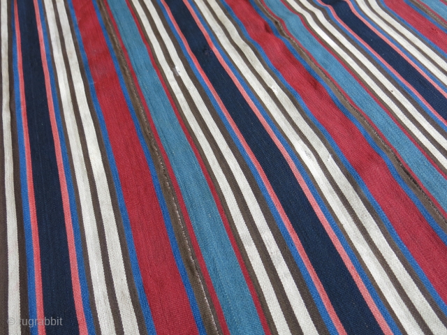 Shahsavan wool on wool warp faced woven jajim blanket, with saturated natural colors.. couple tiny small old repairs, soft handle, great condition. size : 89" x 70" --225 cm x 170   ...