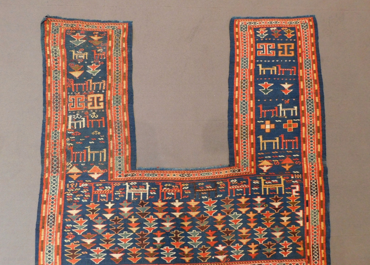İkinci 19. Yüzyıl Cacausian Verneh Atı Örtüsü Ölçüsü. 175x120 Cm
