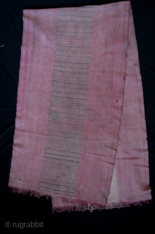 Burmese heirloom Shawls: Three very old shoulder cloths “hti paun” for women from a Chin subgroup (Khami, Khumi or Mro) living in the Rakhine and Chin states, west Burma. These are incredibly  ...