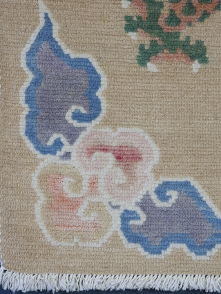 Tibetan Khaden Rug


Dating to circa 1970 and in superb, original condition.  Featuring a simple, elegant design which has been well drawn in wonderful pastel tones.



Tibetan carpets were only made in a few formats  ...