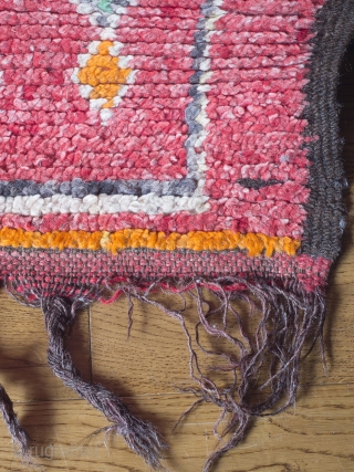 Antique Pink Moroccan Berber Rug

An exceptionally pretty, rare antique Berber carpet. Circa 1920. 253 cm x 158 cm.

Originally a uniform deep red, the ground has aged wonderfully, the whole length and breadth  ...