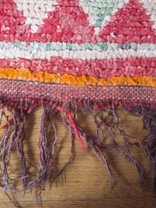 Antique Pink Moroccan Berber Rug

An exceptionally pretty, rare antique Berber carpet. Circa 1920. 253 cm x 158 cm.

Originally a uniform deep red, the ground has aged wonderfully, the whole length and breadth  ...