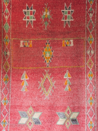 Antique Pink Moroccan Berber Rug

An exceptionally pretty, rare antique Berber carpet. Circa 1920. 253 cm x 158 cm.

Originally a uniform deep red, the ground has aged wonderfully, the whole length and breadth  ...