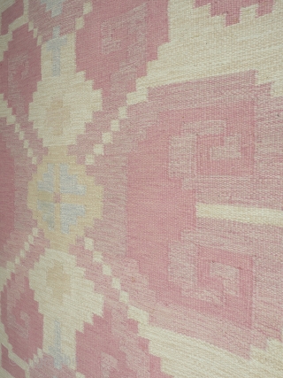 Pink Mid Century Swedish Rollakan Rug Circa 1950

A pretty and striking Swedish flat weave (Rollakan) Rug, 200cm x 137cm (78 x 54 inches).

With it's delicate pastels and graphic drawing style, the design and colour  ...
