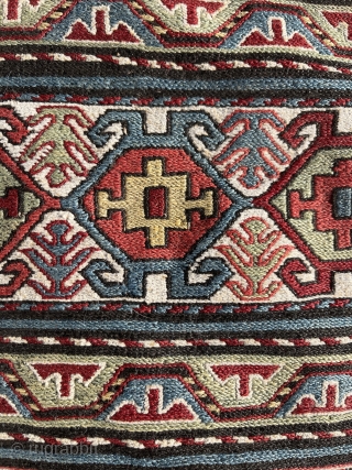 Sumak Bag Face Caucasian 1870s all natural colors good condition 1'9X1'10                      