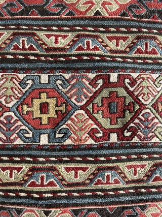Sumak Bag Face Caucasian 1870s all natural colors good condition 1'9X1'10                      