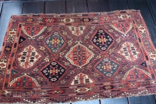 Mid 19th century Chador with great color and  unusual yellow in it. size 3'11X2'3                  