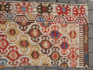 Antique Anatolian Konya Kilim Fragment                            
