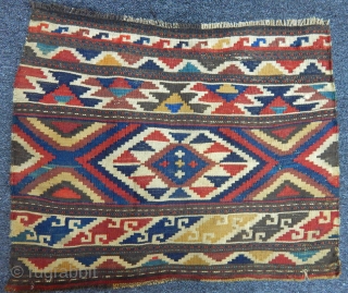 Antique Caucasian Zakatala Kilim  Baggface                           
