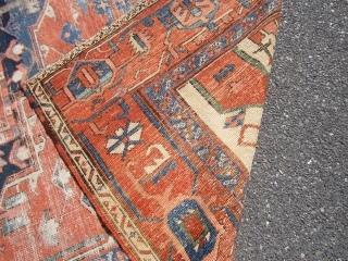 estate distressed antique serapi rug 9' 5" x 12' very supple condition as shown no dry rot clean rug worn in places great open design 2700 plus shipping. SOLDDDDDDDDDDDDDDDDDDDDDDDDDDDDDDDDDDDDDDDDD    