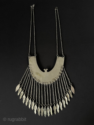 Antique from Afghanistan Talismanic Silver Wedding Necklace with Carnelian & Turquoise. Circa - 1900 or earlier Size - ''47 cm x 15 cm'' - Tassels : 11 cm - Weight : 189  ...